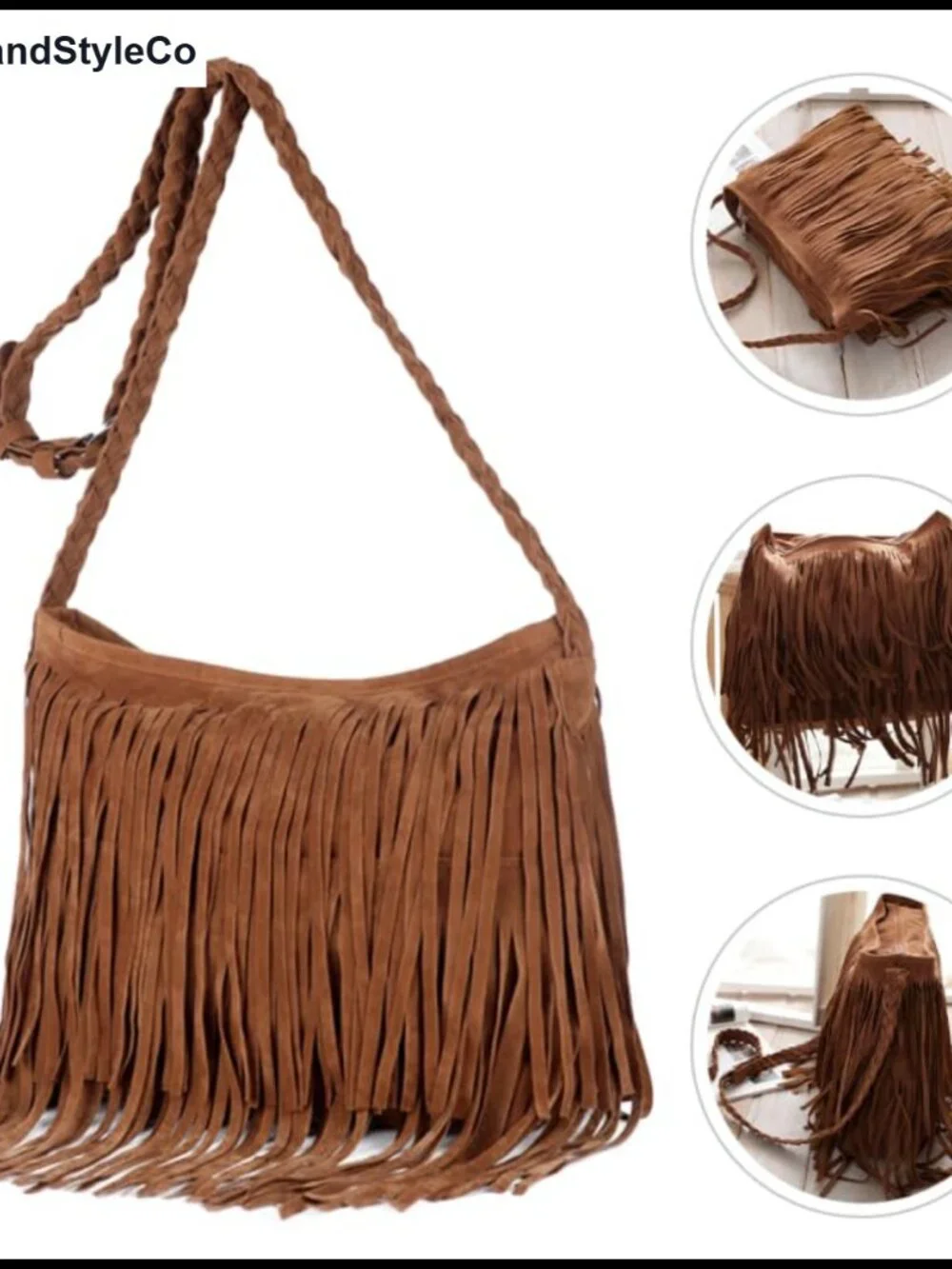 Fringe Purse for Women Tassel Crossbody Shoulder Bag Boho Messenger Suede-Like
